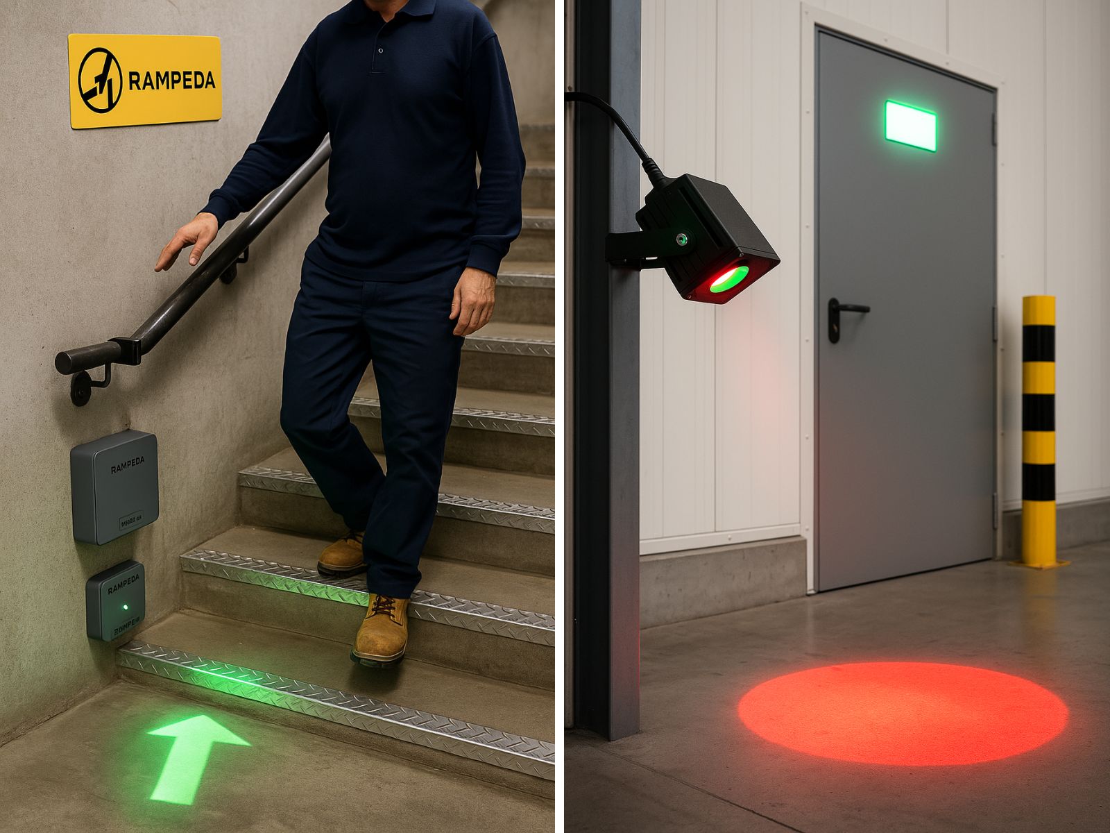 Dispositifs lumineux U-Smart pour les accès et les escaliers