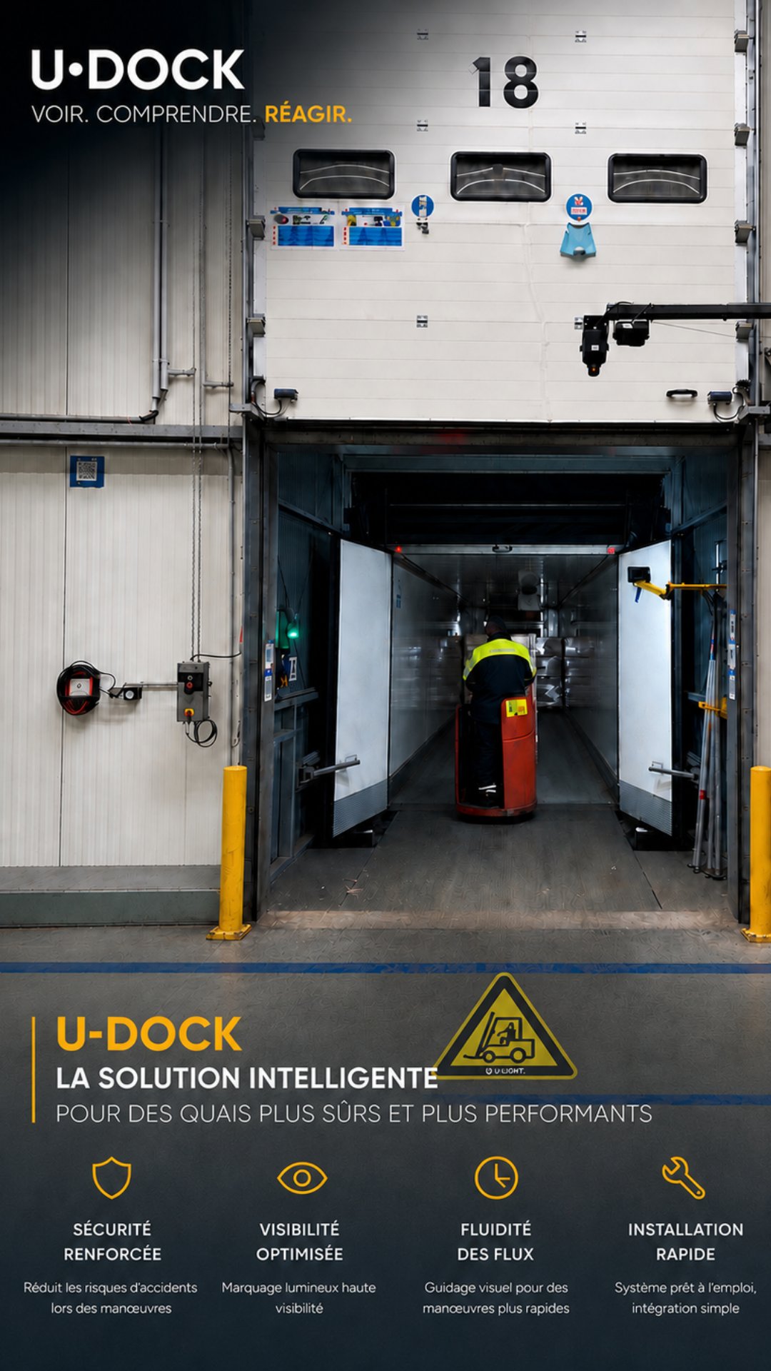 U-Dock en fonctionnement sur une porte de quai